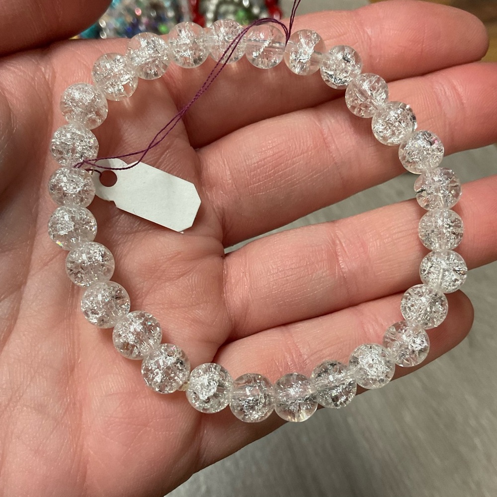 Elegant Handmade Clear Glass Beaded Bracelet